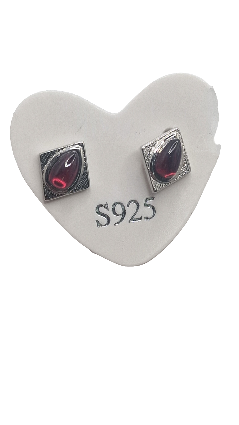 Ohrringe Granat 925 Silber