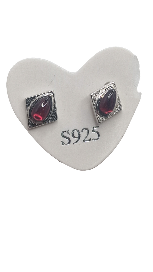 Ohrringe Granat 925 Silber