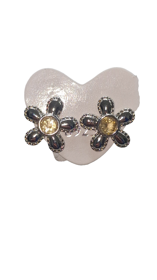 Ohrringe Blüten Citrin 925 Silber