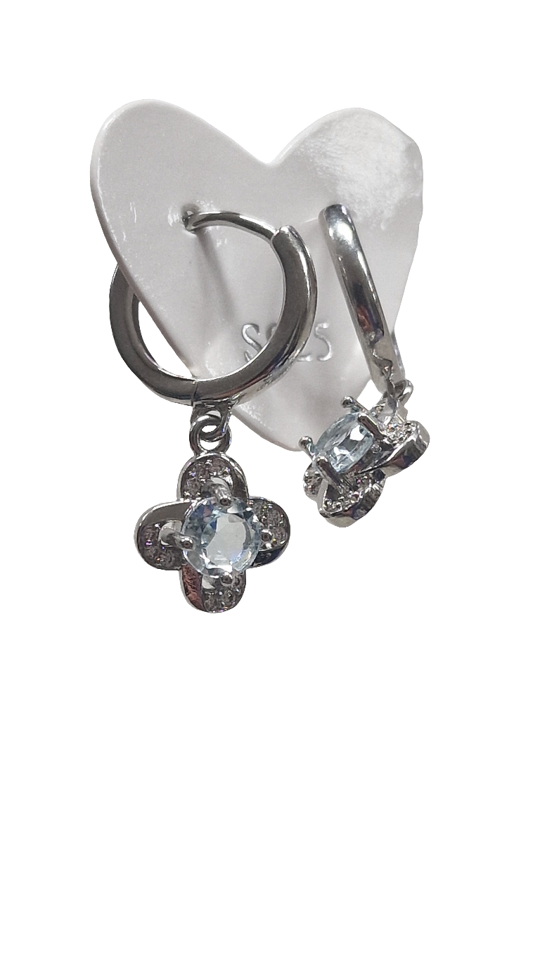 Hängende Ohrringe Topas 925 Silber