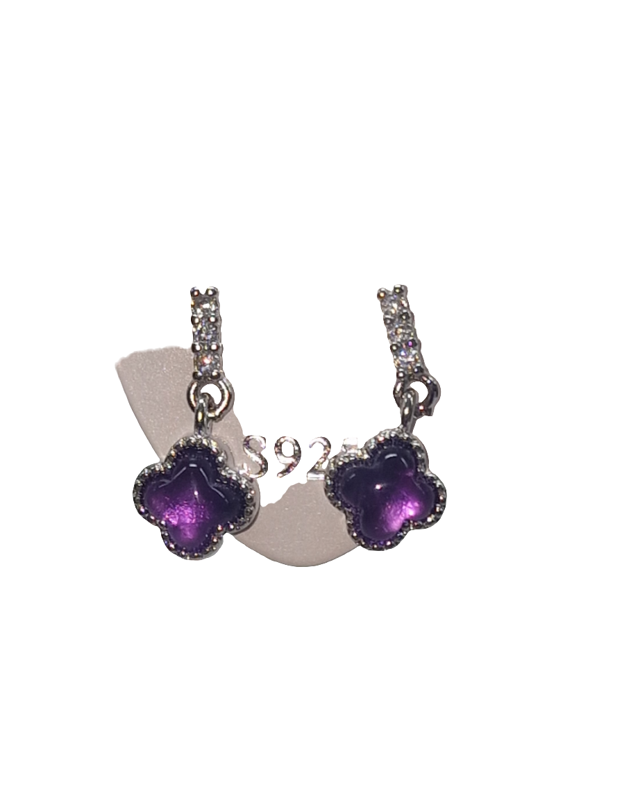 Hängende Ohrringe Amethyst 925 Silber