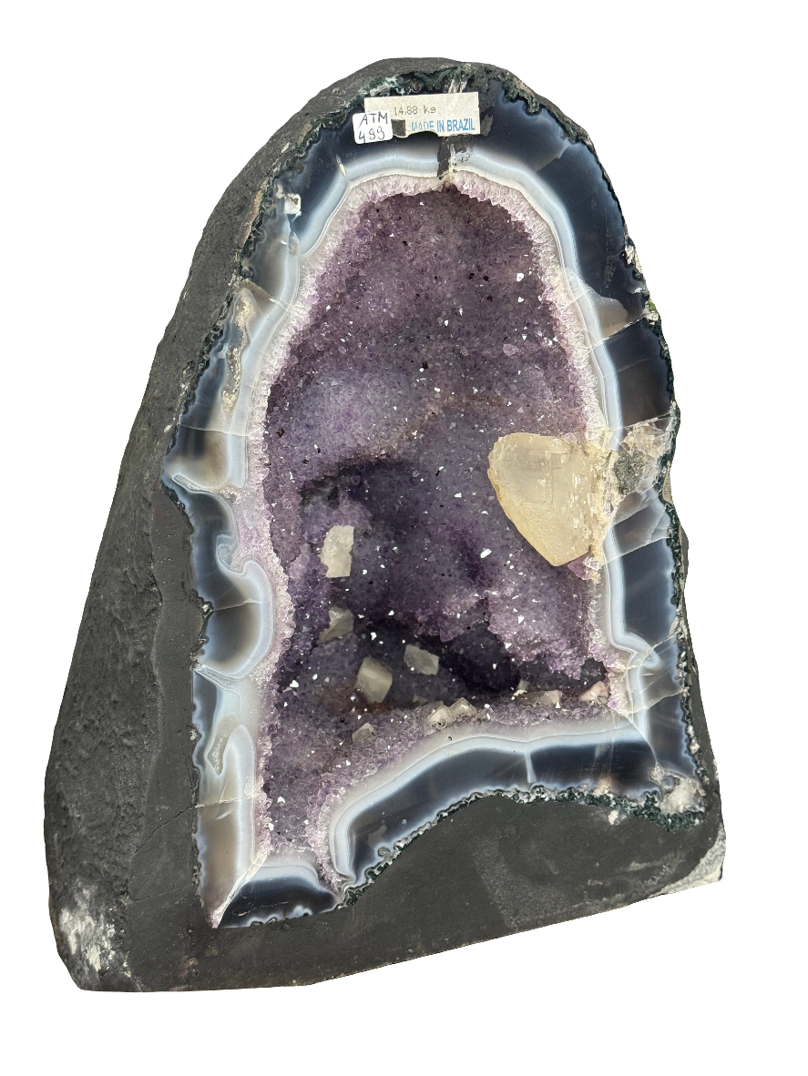 Amethyst Druse mit Calcite