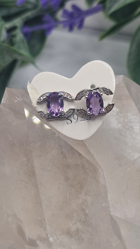 Ohrringe Amethyst 925 Silber