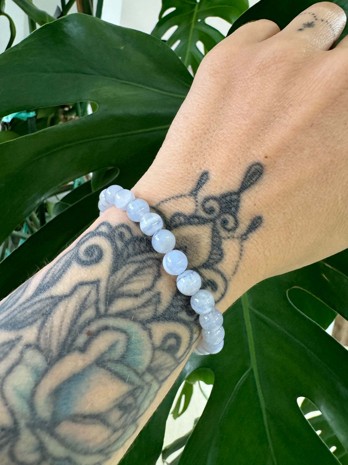 Bluelace Achat / Blauer Chalcedon Armband