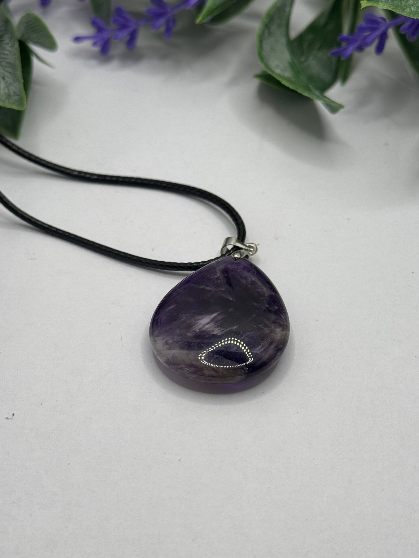 Kette Tropfen Anhänger Amethyst / Rosenquarz / Aventurin