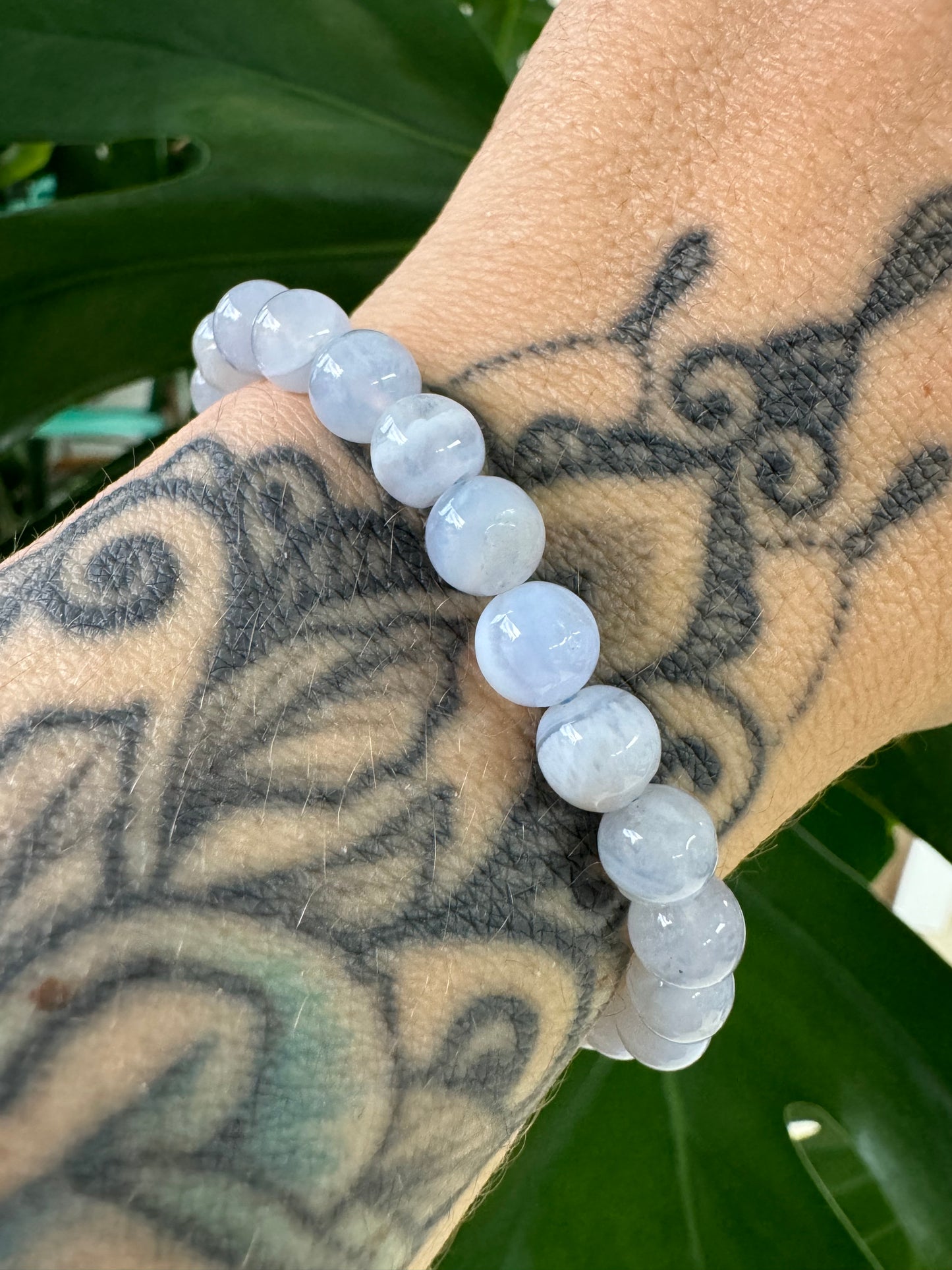 Bluelace Achat / Blauer Chalcedon Armband