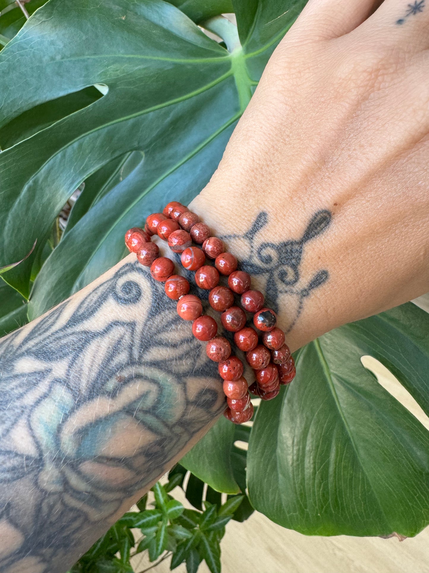 Jaspis rot Armband 6mm