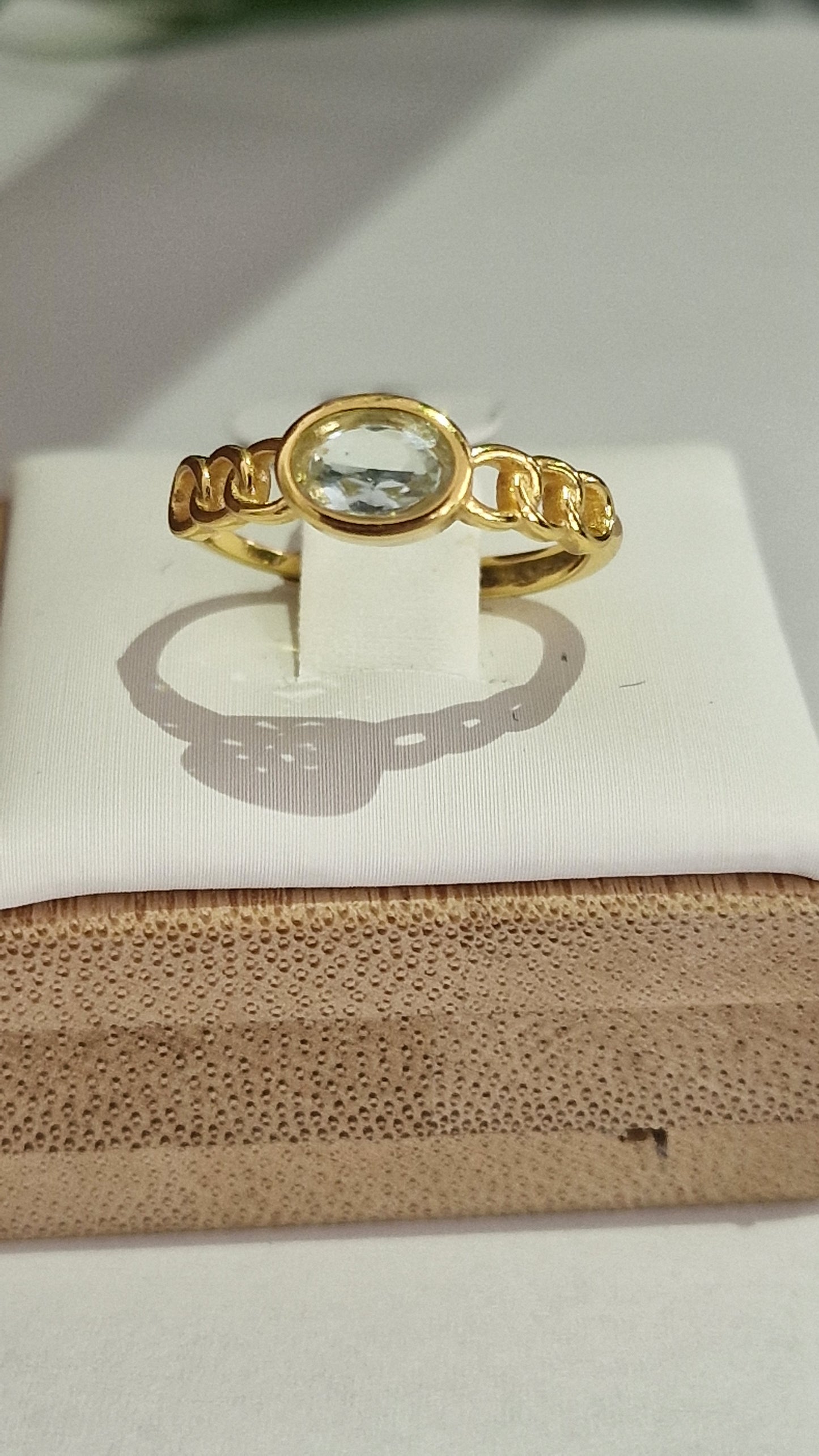 Aquamarin Ring 925 Silber / Gold