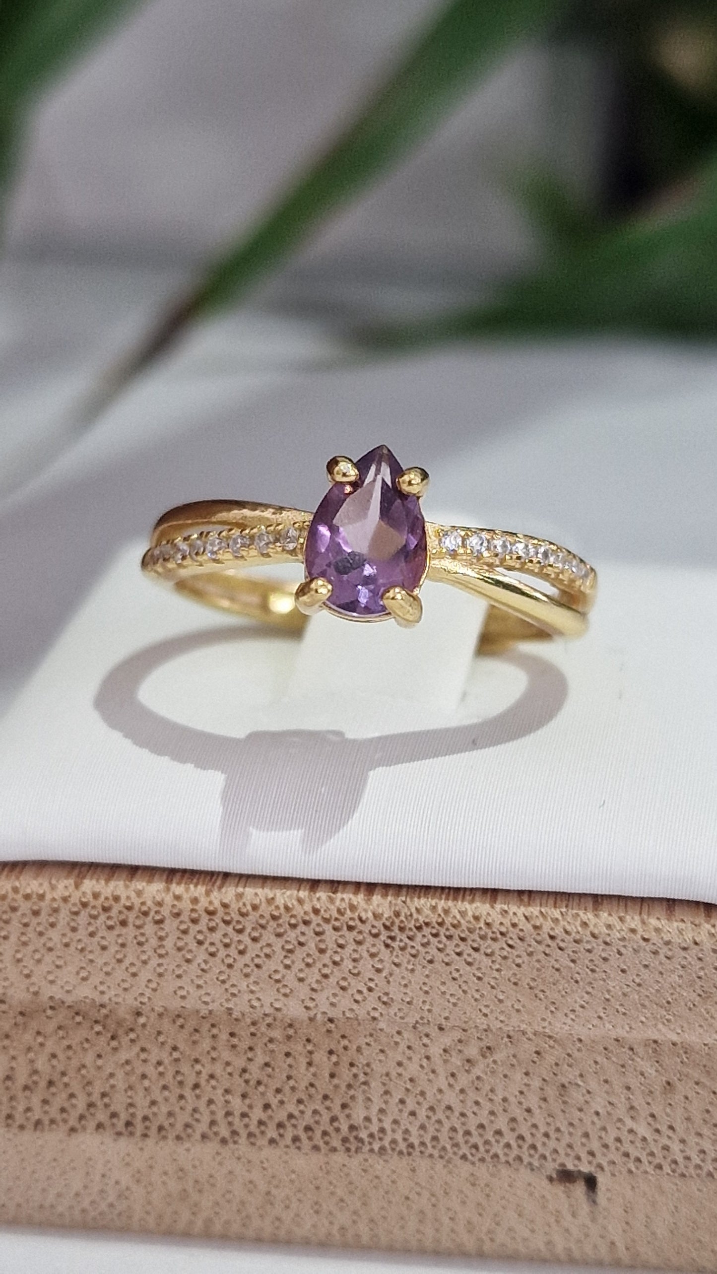 Amethyst Ring 925 Silber / Gold