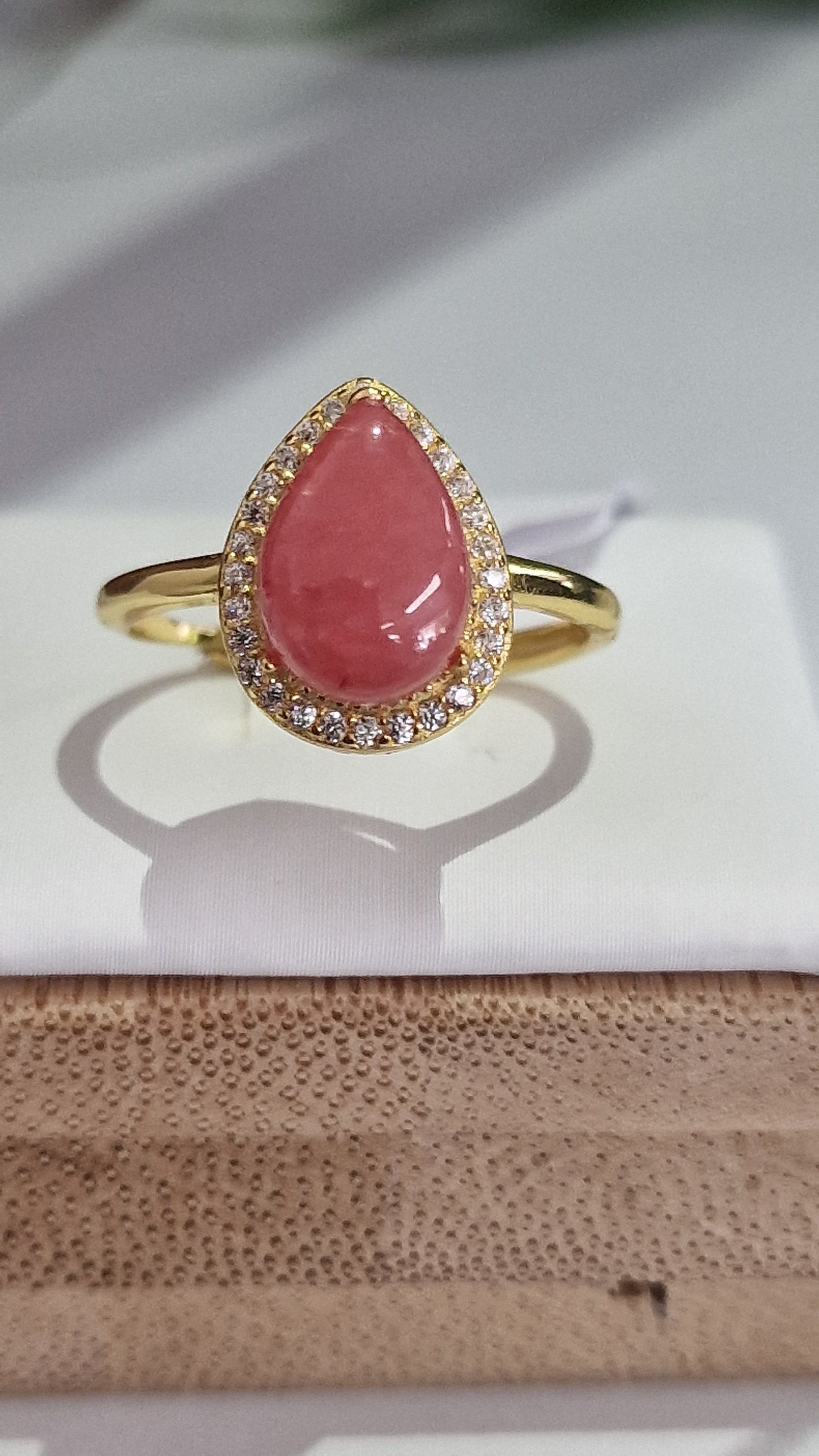 Rhodochrosit Ring 925 Silber / Gold